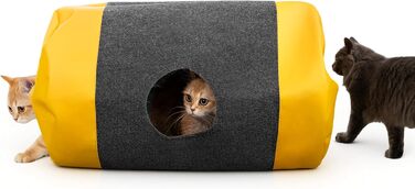 Килимок-іграшка для котів з тунелем та ігровим мішком, інтерактивне заняття для котів, центр активностей, килимок для полювання лапками, інтелектуальна іграшка для котів