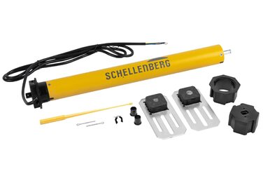 Рулонний електродвигун Schellenberg MAXI Standard 15 Нм для ролет 6,2 м², механічне налаштування кінцевих положень, для вала 60 мм, комплект з настінним підшипником