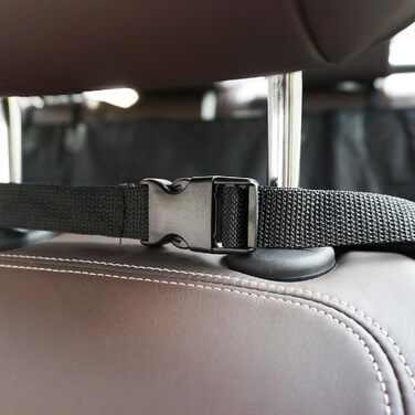 Автокрісло для собак Todeco: великі та середні породи, миється, знімається, з ременями безпеки та кишенями, чорне