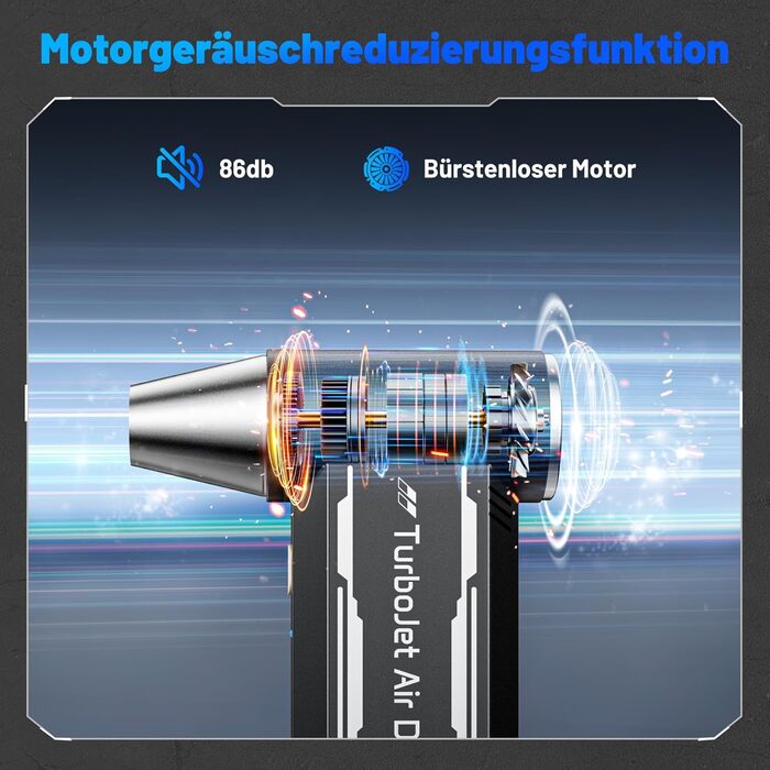 Електричний пилосос для чищення авто та електроніки L8 TurboJet 180 000 об/хв, 8000mAh, комплект