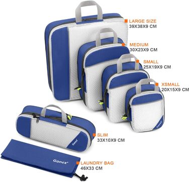 Органайзер для валізи Gonex (6 шт.) - набір кубів для пакування, зелений