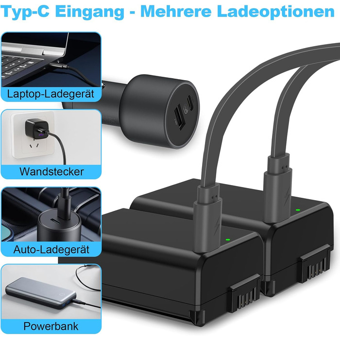 Набір акумуляторів NP-FW50 1300mAh 2 шт. та зарядний пристрій LCD для Sony ZV-E10, A6000, A6300, A6400, A6500, A5100, A5000, A7, A7II, A7R, A7RII, A7SII, 7RM2, 7SM2, 7M2, A55, RX10 II III IV, NEX-3/5/6/7, NEX-F3