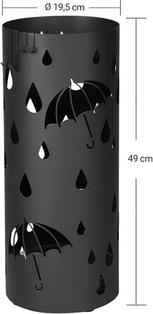 SONGMICS Umbrella Stand - White & Black, 49 x 19.5 cm - Durable & Stylish