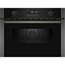Вбудована мікрохвильова піч NEFF HLAWG25S3, 50x38 см, з конвекцією, LED-дисплей, автоматичні програми, Easy Clean, чорний колір