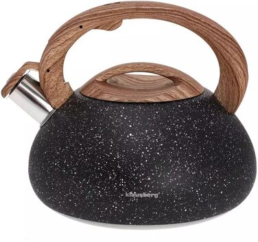 Чайник Klausberg з нержавіючої сталі з флейтою, 2.7 л, чорний
