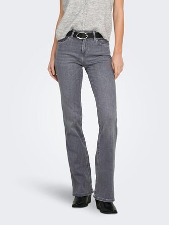 Джинси жіночі клеш ONLBLUSH сірі, середньої посадки, деним