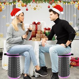 Складаний стілець Alevmoom з подушкою, телескопічний, 50см, 450кг, для кемпінгу та риболовлі (Новий фіолетовий)