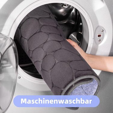 Килимок для ванної кімнати chakme з ефектом пам'яті (Memory Foam), абсорбуючий та протиковзкий килим у ванну та вітальню, 43×61 см, темно-сірий