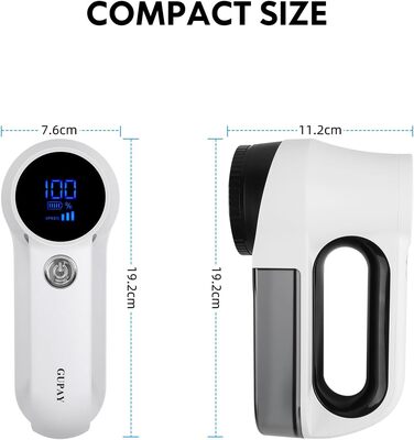 Електричний зарядний машинка для видалення катишків GUPAY 2500mAh, 3 швидкості, 6-лопатеві леза, LED-дисплей, USB, для одягу та меблів