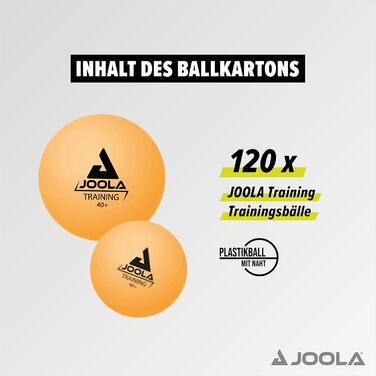 JOOLA Training Table Tennis Balls 40+ mm - Premium Quality, 120 Balls - Orange