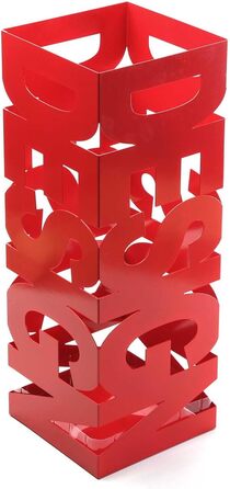 Versa Modern Umbrella Stand - Metal, White/Red - Entryway, Hallway, Living Room Organizer