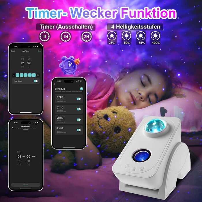 Blubbel LED Star Sky Projector, Wi-Fi Star Projector, 3D Galaxy Lamp Night Light, App/Voice Control, Star Projector, Star Light Galaxy, Alexa/Google Compatible, Baby, Kids, Bedroom