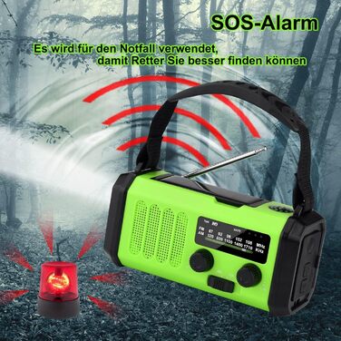 Портативна радіостанція з сонячною панеллю та живленням 20000 mAh, AM/FM, LED ліхтарик, SOS, динамо-генератор, USB, для активного відпочинку