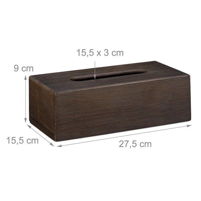 Relaxdays Cosmetic Tissue Box Bamboo Brown