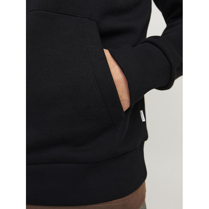 Чоловічий худі Jack & Jones Regular Fit JJEADRIAN з принтом, чорний