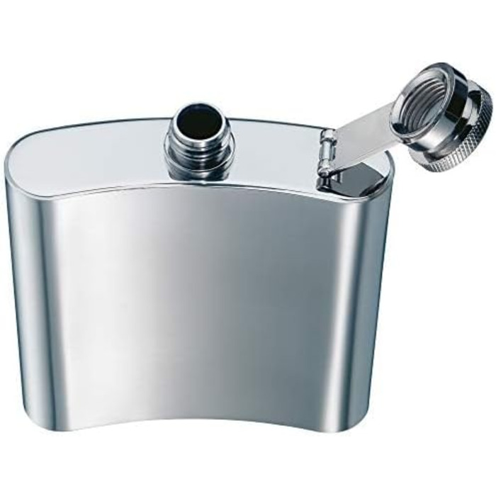 Фляга Manhattan WMF Cromargan® 6-частинна, 200 мл, з воронкою та штампом у шкіряному етолі, без гравіювання