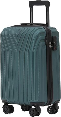 Чемодан BEIBYE з жорсткою обшивкою, TSA-замок, розширюваний, 55 см (Темно-зелений)