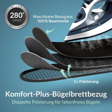 CÄMERLING Folding Ironing Board with Wall Mounting, Ironing Table, Ironing Board, Small, Foldable, Space-Saving, Quick and Easy Ironing