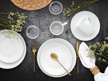 CreaTable Серія Luna Weiss: 12-Piece Geschirrset для 6 осіб, Porzellan, підходить для миття в посудомийній машині та мікрохвильовій печі