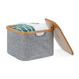 Relaxdays Fabric Storage Basket - Grey