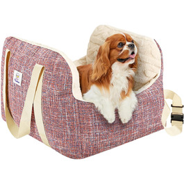 Крісло-ліжко для собак Pawaboo: безпечне та зручне автокрісло для маленьких собак до 11 кг (Magenta+Blau)