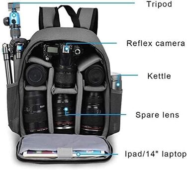 CADeN Сумка для камери: зручна фотосумка через плече для Canon, Nikon, Sony DSLR/SLR (армійний зелений)