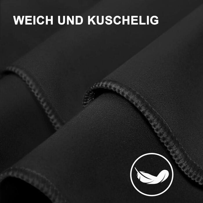 Набір рушників з мікрофібри (3 шт.): 180x90 см, 80x40 см, 50x30 см. Швидкосохнучі, для подорожей, спорту, пляжу. Чорний колір