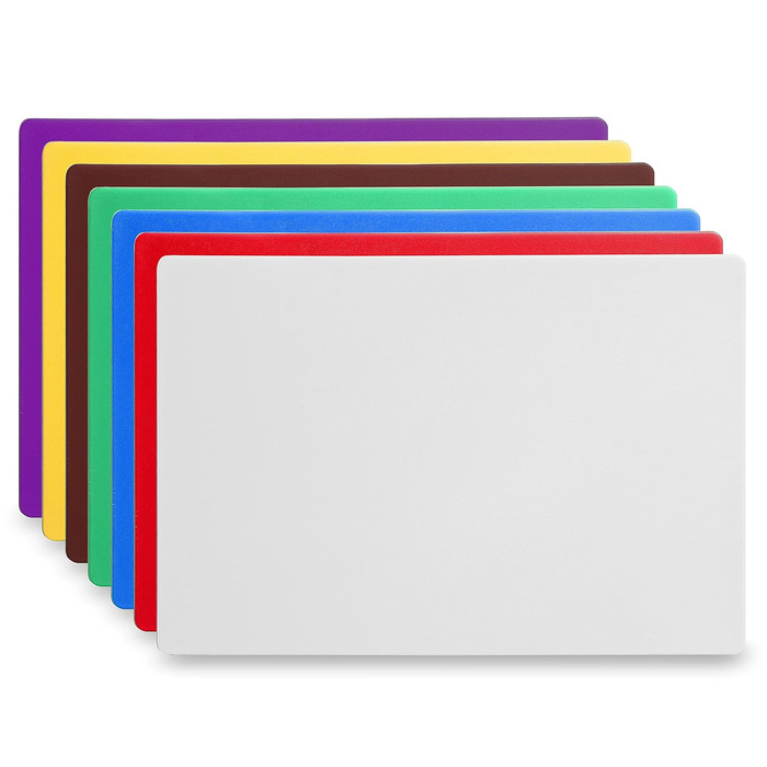 HENDI Cutting Boards, HACCP compliant, double-sided, for cheese and bread, 450x300x(H)12.7mm, HDPE 500 plastic, white