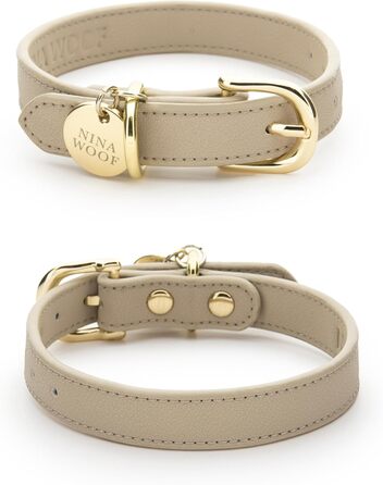 Нашийник для собак Nina Woof Milan з веганської шкіри, м'який, регульований, з крокодиловим тисненням, розмір M (38–48 см)