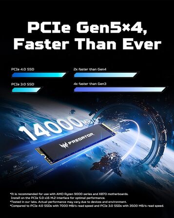 SSD Acer Predator GM9000 Gen5 1TB NVMe PCIe 5.0 - Швидкий накопичувач для ігор та ПК