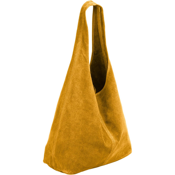 Сумка жіноча шкіряна Caspar Hobo Bag Shopper CLASSIC LINE - Made in Italy, колір карі