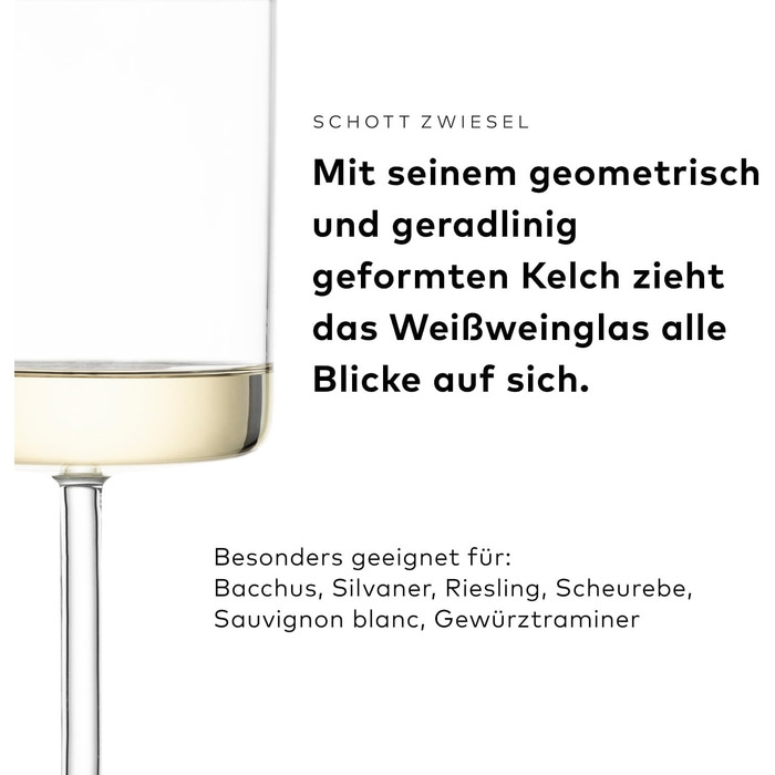 Набір келихів для білого вина Schott Zwiesel Modo (4 шт.), Made in Germany, Tritan-кристалл, для миття в посудомийній машині