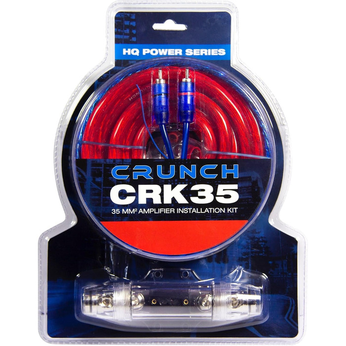 Набір кабелів Crunch CRK35 35мм² для підключення підсилювача, 5м з RCA кабелем