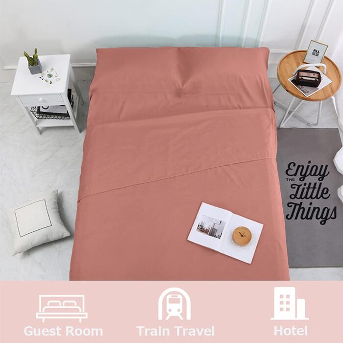 V VILISUN Sleeping Bag Liner, lightweight, portable, soft travel and camping blanket, with compact and carry bag, for travel, hotel