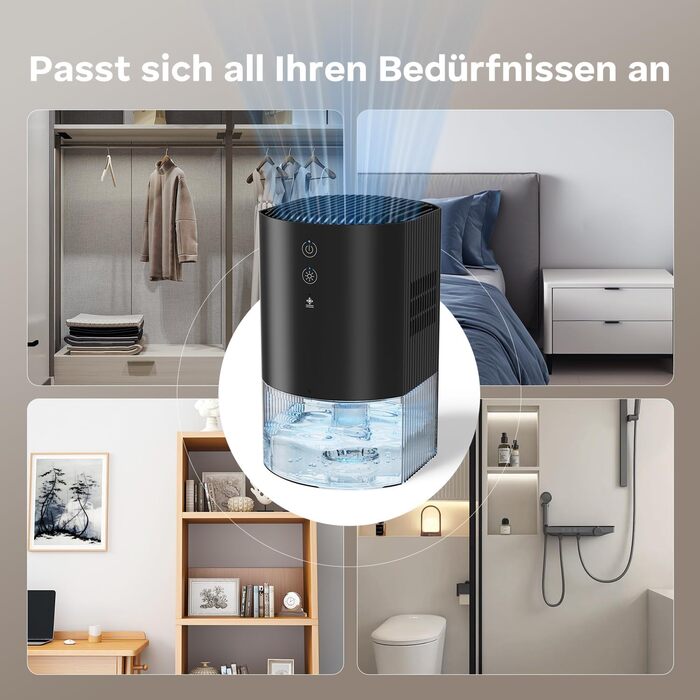 Електричний осушувач повітря GOAMGE 990 мл з LED-підсвіткою для дому, авто, спальні, шафи, ванної кімнати
