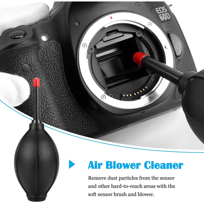 Набір для чищення камери ARVOK: 32 шт. для об'єктивів DSLR, смартфонів, з блоком продування, паличкою та стікером. Вологостійкий комплект.