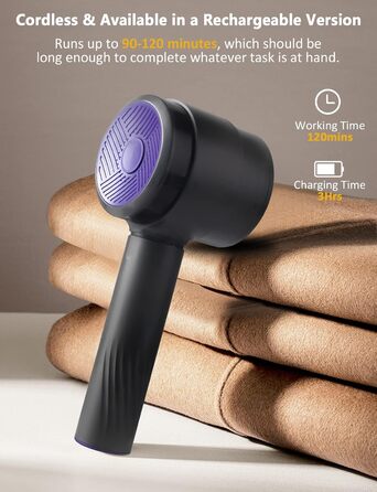 Електричний видалення ворсу LtYioe: портативний пристрій USB з магнітною фіксацією, потужним всмоктуванням та великим контейнером для ворсу. Підходить для різних тканин (блакитно-фіолетовий)