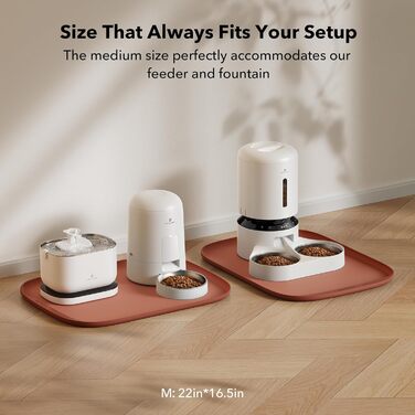 PETLIBRO Килимок для годування собак і котів, захист від розливу, силіконовий, 55.9 x 41.9 см, коралловий