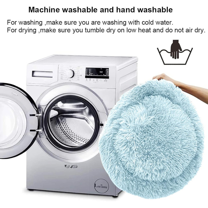 Кругле ліжко для котів та собак Nisrada, 60 см, блакитне, з неслизьким дном, для цуценят та кошенят