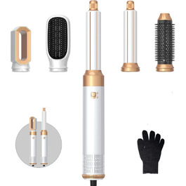 Набір для укладки волосся 5 в 1, Air Styler: фен-щітка, плойка для локонів, автоматична завивка, білий