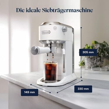 Еспресо-машина De'Longhi Style EC 685.B Dedica 2025 з професійним капучинатором, 1 л резервуар, для кави та ESE Pads, 15 см ширина