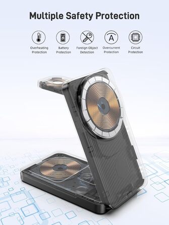 Магнітна зарядна станція 3-в-1 для Google Pixel Watch 3/2, Pixel 10/Pro/XL, 9/Pro/XL та Pixel Buds. Бездротовий зарядний пристрій Magsafe, складаний, для подорожей.