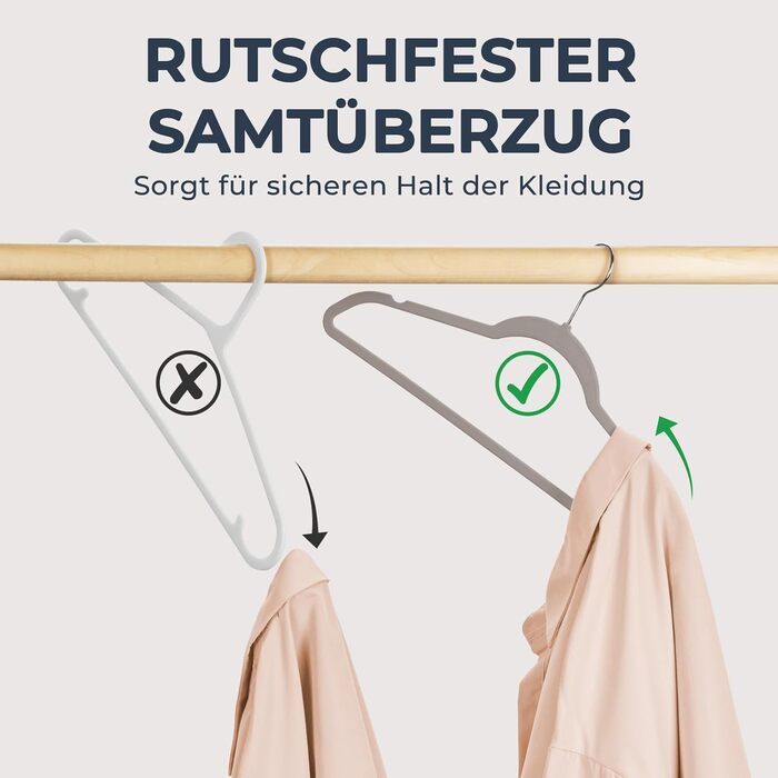 Набір вешалок для одягу HOUSE DAY, 50 шт., велюрові, для сорочок, костюмів, пальто, штанів, білі