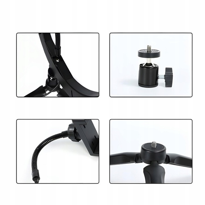 Кільцева LED-лампа для селфі 25 см, 24 Вт, 6500К, штатив 210 см