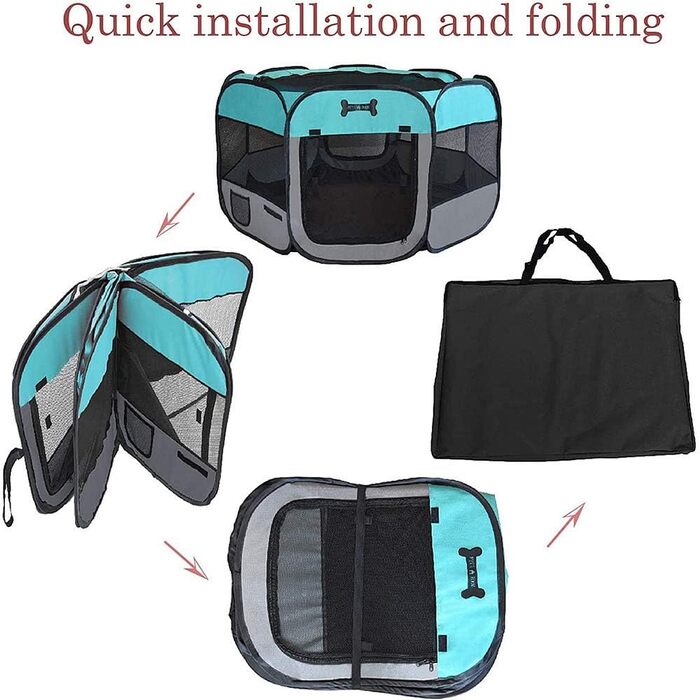 Клітка-забіг для тварин Melko Welpenlaufstall 125x125x64 см, розкладний, для собак, котів, кроликів