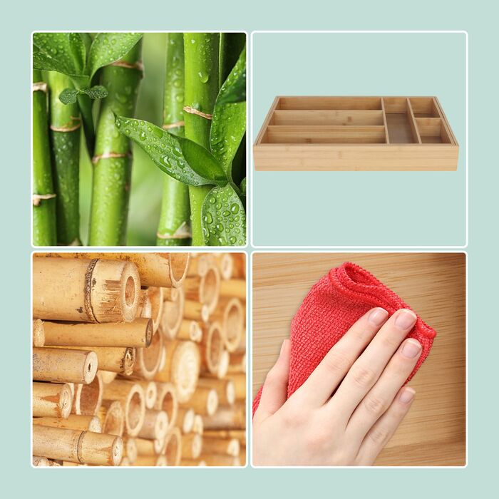 Ящик для столових приборів Relaxdays з висувним бамбуковим ящиком