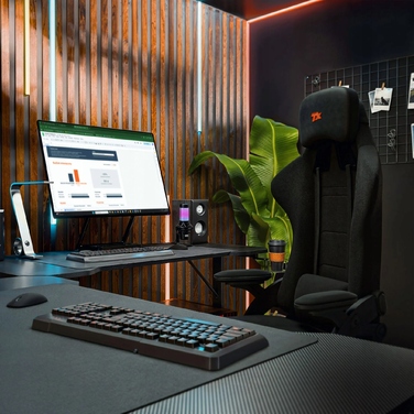 Ігровий стіл VECTOR з регулюванням висоти 56-79 см, 120x60 см, чорний, Trex