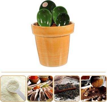 1 Cactus Spoon Measuring Spoons Flour Milk Coffee Salt Kitchen Measuring Cactus Figure Measuring Food-Grade Measuring Spoons Measuring Cup And Tl Ceramic Kitchen Utensils Coffee Beans
