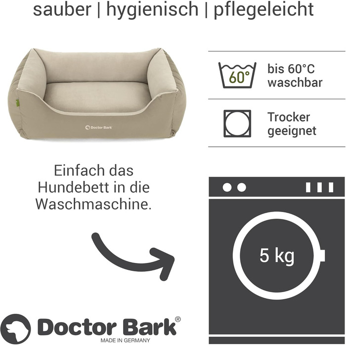 Крісло-ліжко для собак Doctor Bark - GreenLabel (S, 74x55 см) - м'яке, зручне, зелено-коричневе