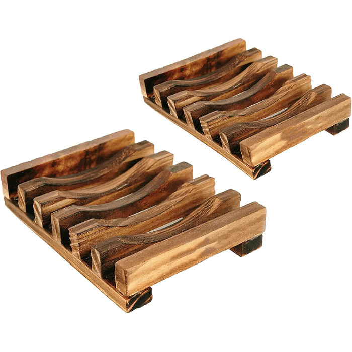 Набір мильниць з бамбука WeddHuis - 2 шт., ручної роботи, для ванної кімнати